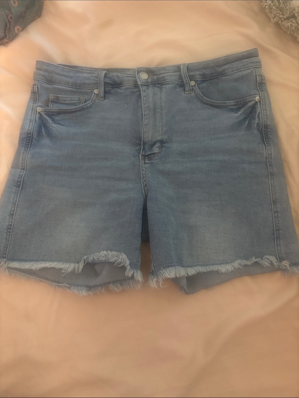 Judy Blue Light Wash Frayed Hem Denim Shorts